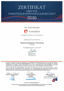 e-masters Verbundgruppenzertifikat 2016